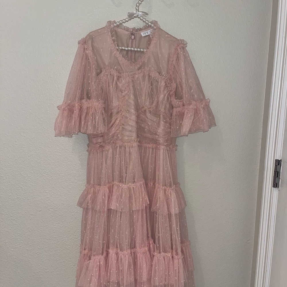 Ivy City Co Pink Tulle Whimsical Short Dress